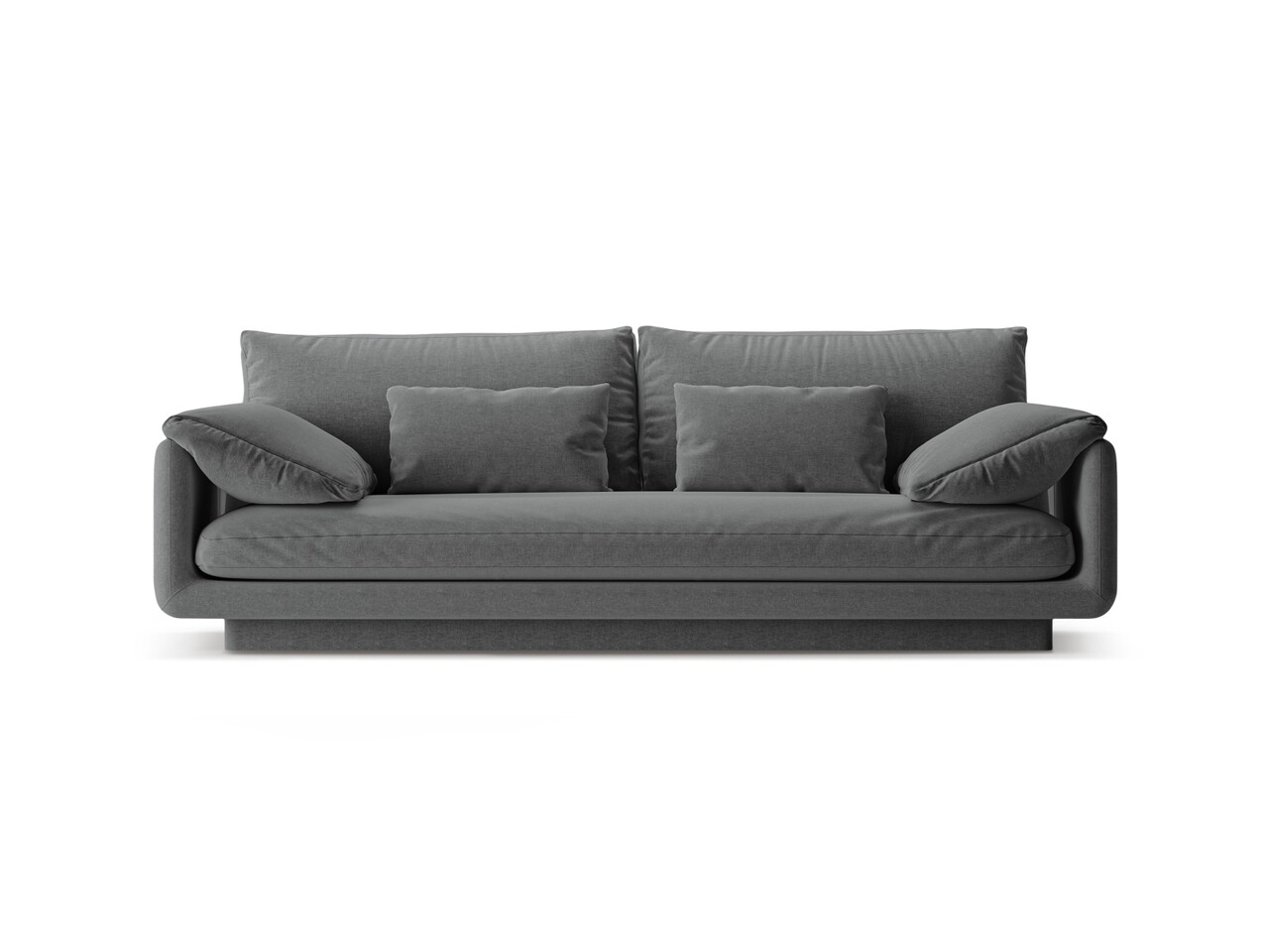 Canapea 3 locuri, Torino-211, Micadoni Home, 220x103x83 cm, tesatura structurata chenille, gri inchis - imagine 6